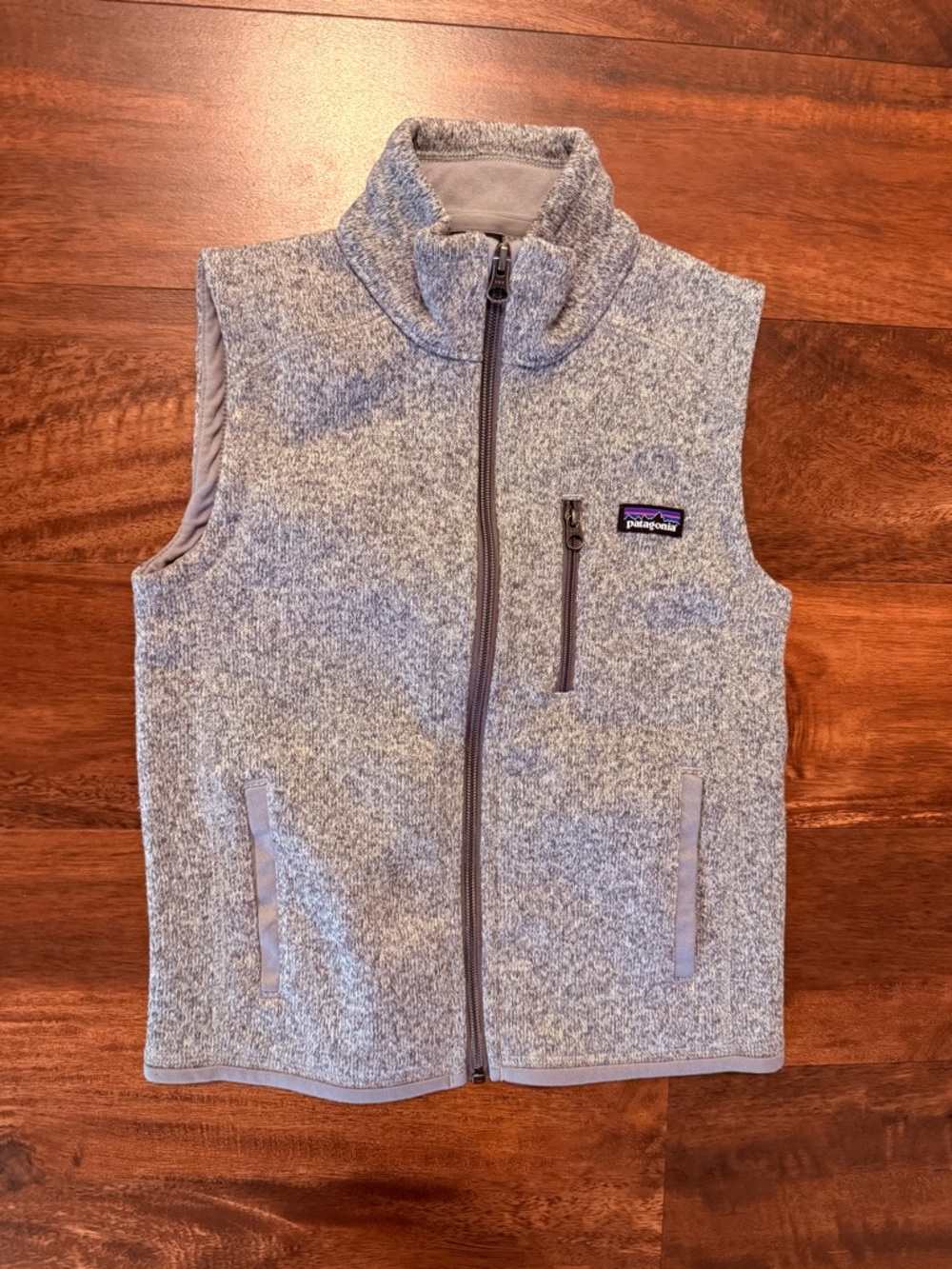Patagonia Kids Gray Heather Fleece Vest - Zip Front